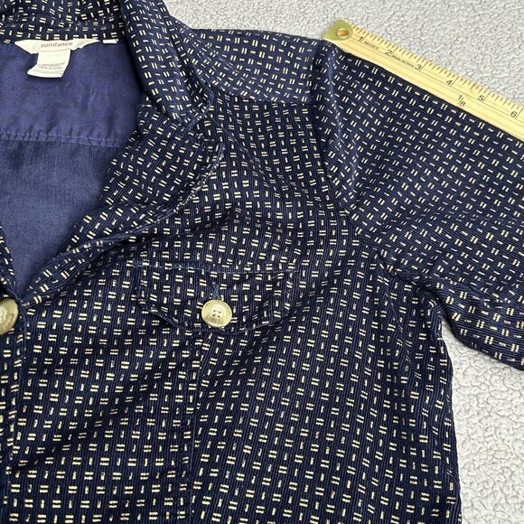 Sundance Corduroy Blazer Medium Cargo Pockets Navy Gold Metallic Pinwale Tie - Picture 8 of 11